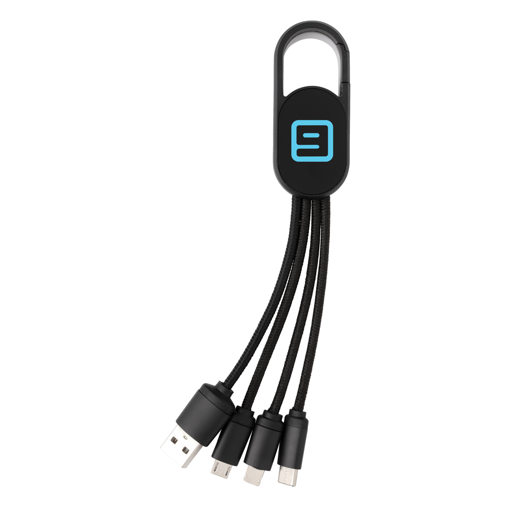 4-in-1 Kabel mit Karabiner-Clip 4-in-1 Kabel mit Karabiner-Clip